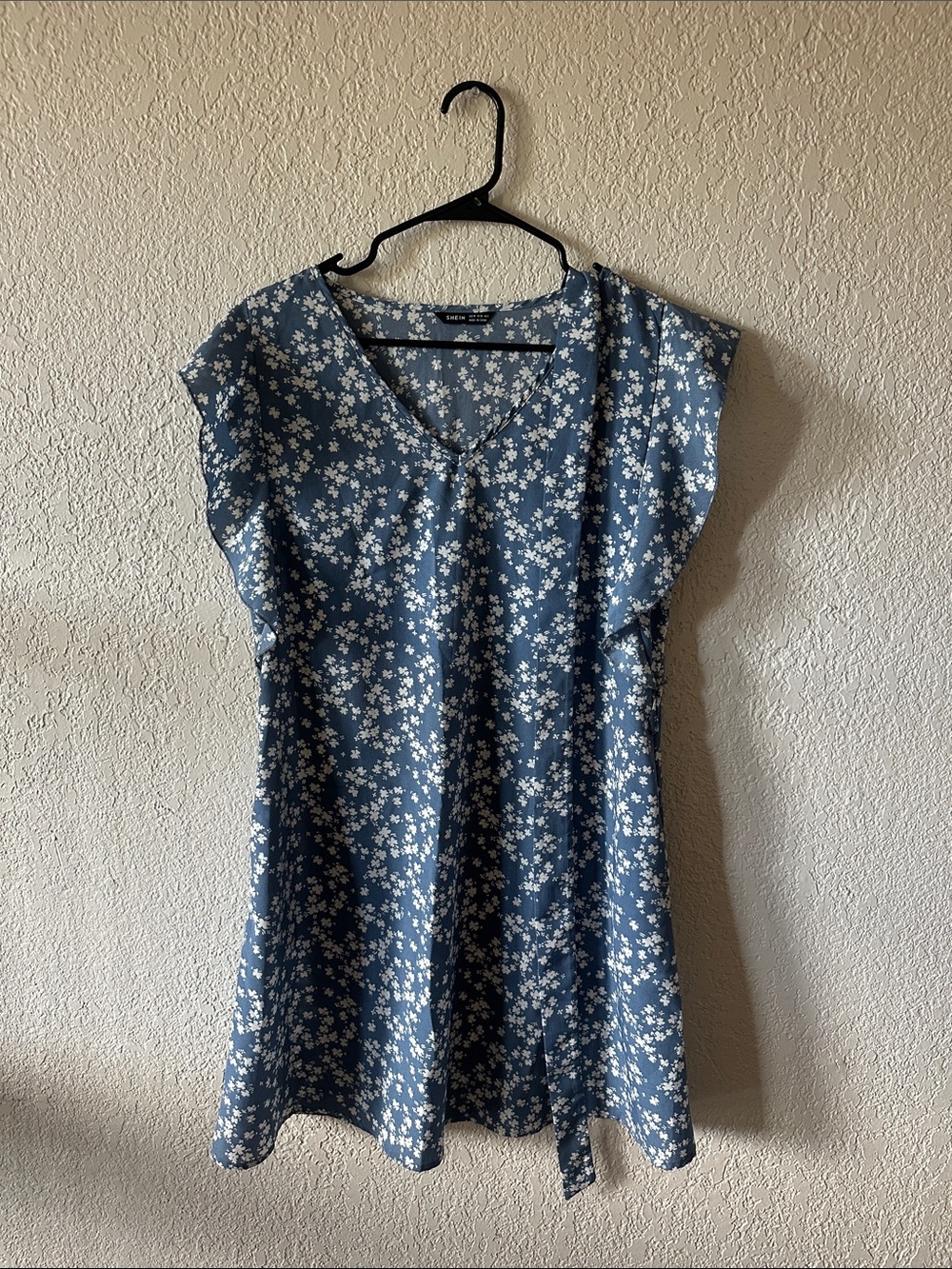SHEIN Blue Floral Midi Dress
